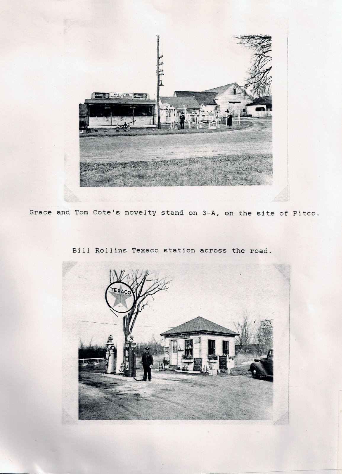 074 - Page 71 Grace and Tom Cotes novelty stand on Rte. 3A and Bill Rollins Texaco Station across th