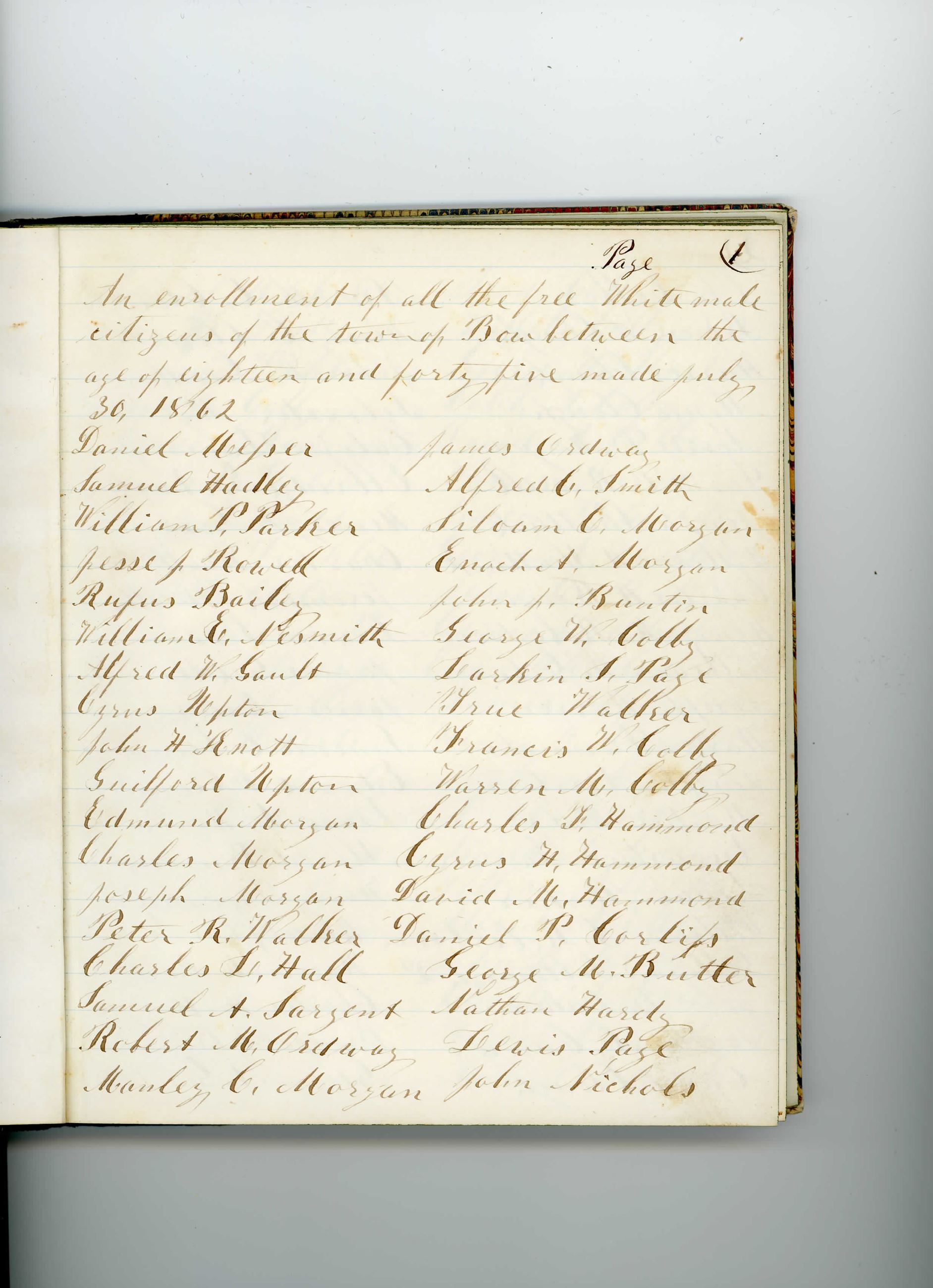 Military Enrollment Book 1862 to 1870-001